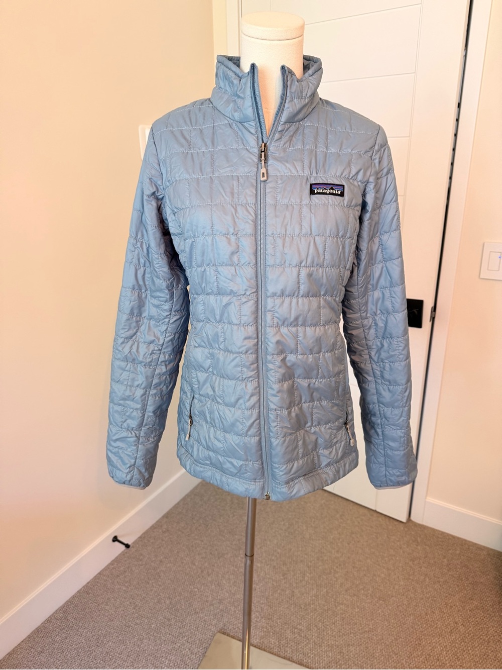 Patagonia Women's Pale Blue Quilted Puffer Jacket